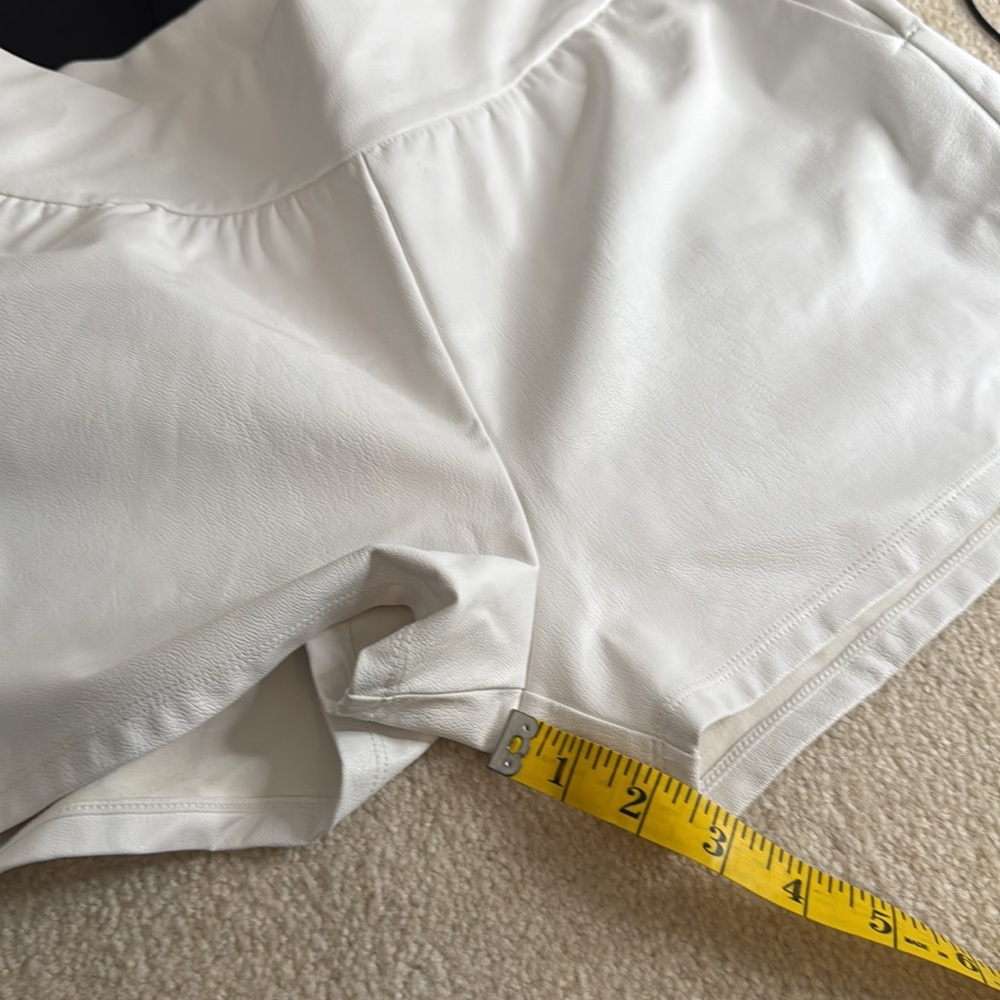 BUY ONE GET ONE Commando White and Black Faux Leather Shorts - Picture 6 of 6